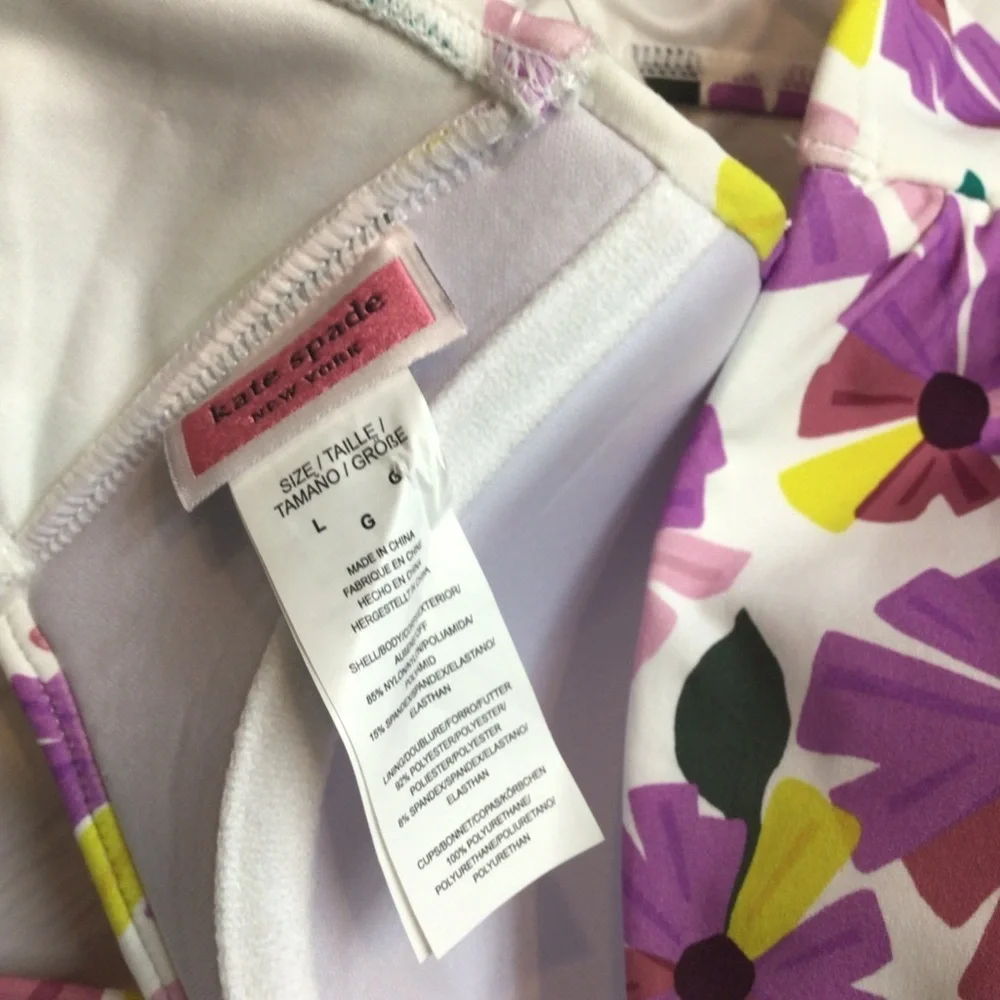 2pc Kate Spade White Floral Cruise Convertible Bikini Set
